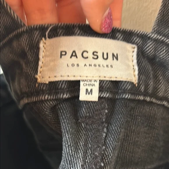PacSun Gray Buttoned Overalls Mini Dress - Picture 2 of 4
